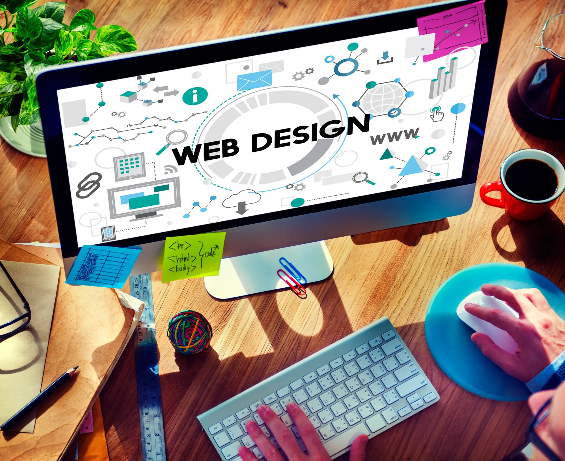 Clean landing page design with hero image and CTA button